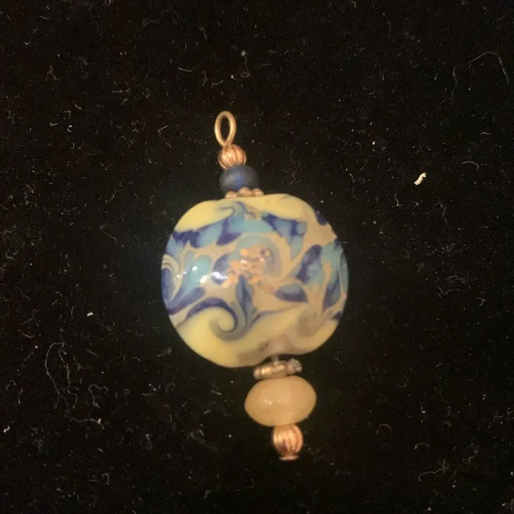 Blue Yellow Glass Pendant